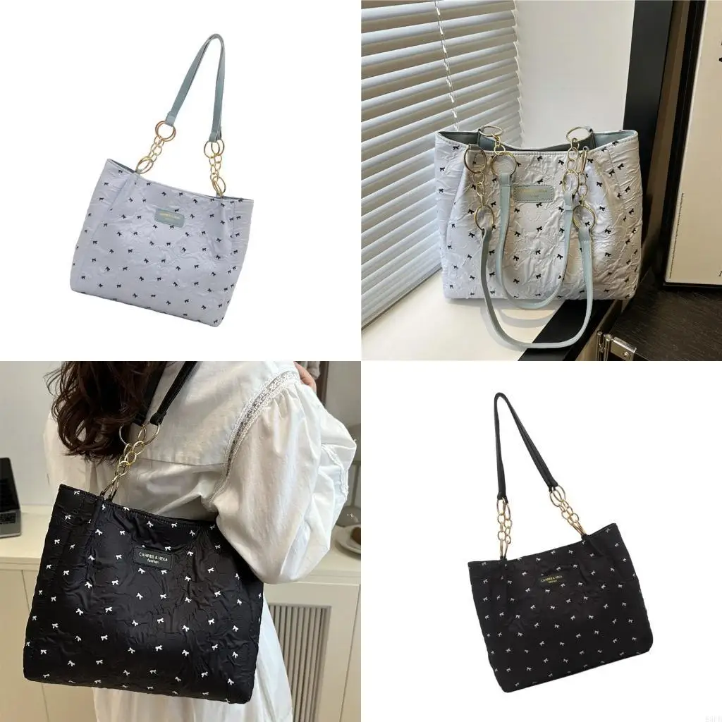 

Roomy Unisex Printed Shoulder Bag Practical Canvas Handbag Comfortable Strap Perfect Work Bag For Business Use