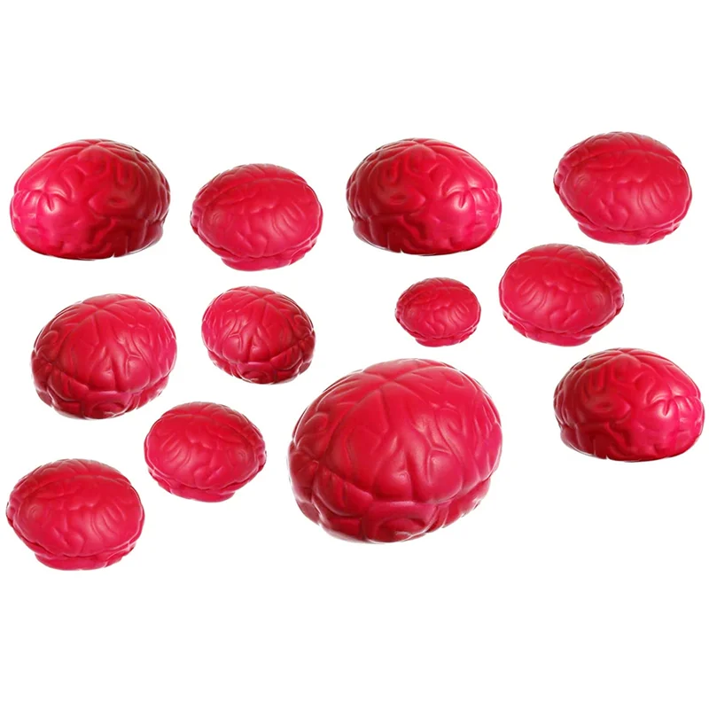 12 Pcs Brain Stress Ball Hand Muscle Exercise Pressure Ball Brain Toy Funny Stress Relief Toy Recognition Props