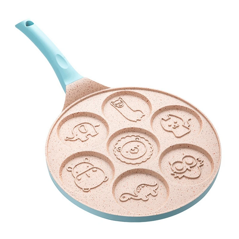 Frying Mould Multi-Function Wheel Pancake Pan Accessories Seven-Hole Breakfast Animal Face  Small Egg Dumpling