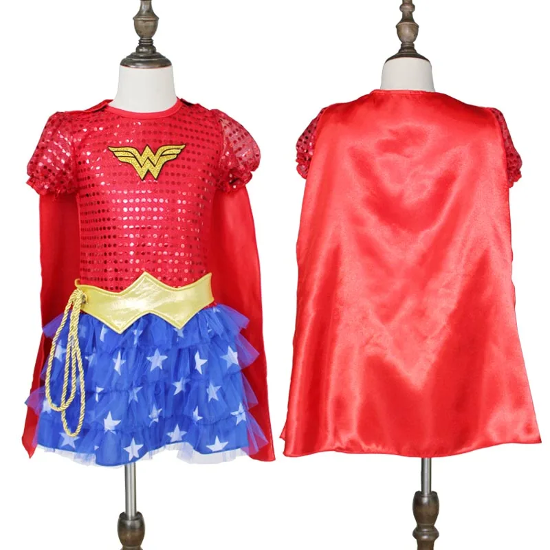 Kids Superhero Cosplay Costumes Super Girls Dress Superwoman Dress Super Hero Halloween Clothes image 6