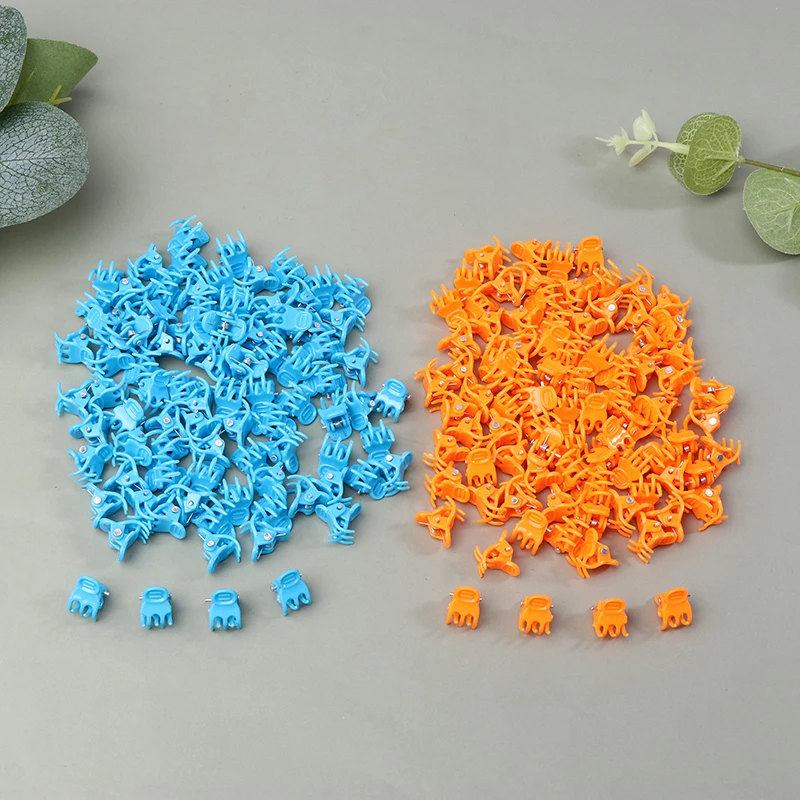 

100Pcs Blue Orange 5 Claws Orchid Clips Plastic Butterfly Flowers Support Fixer For Garden Vine Stem Plants Climbing