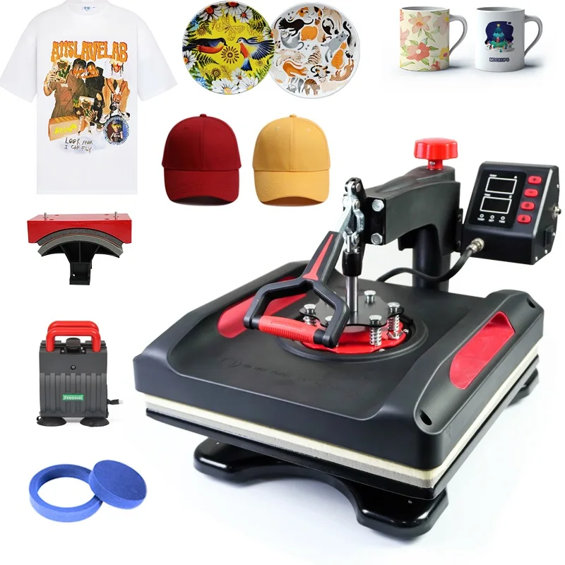 

Freesub 38 X 38 T Shirt Sublimation Printing Machine 15 X 15 Multifunctional 5 In 1 Heat Press Machines P8038-5