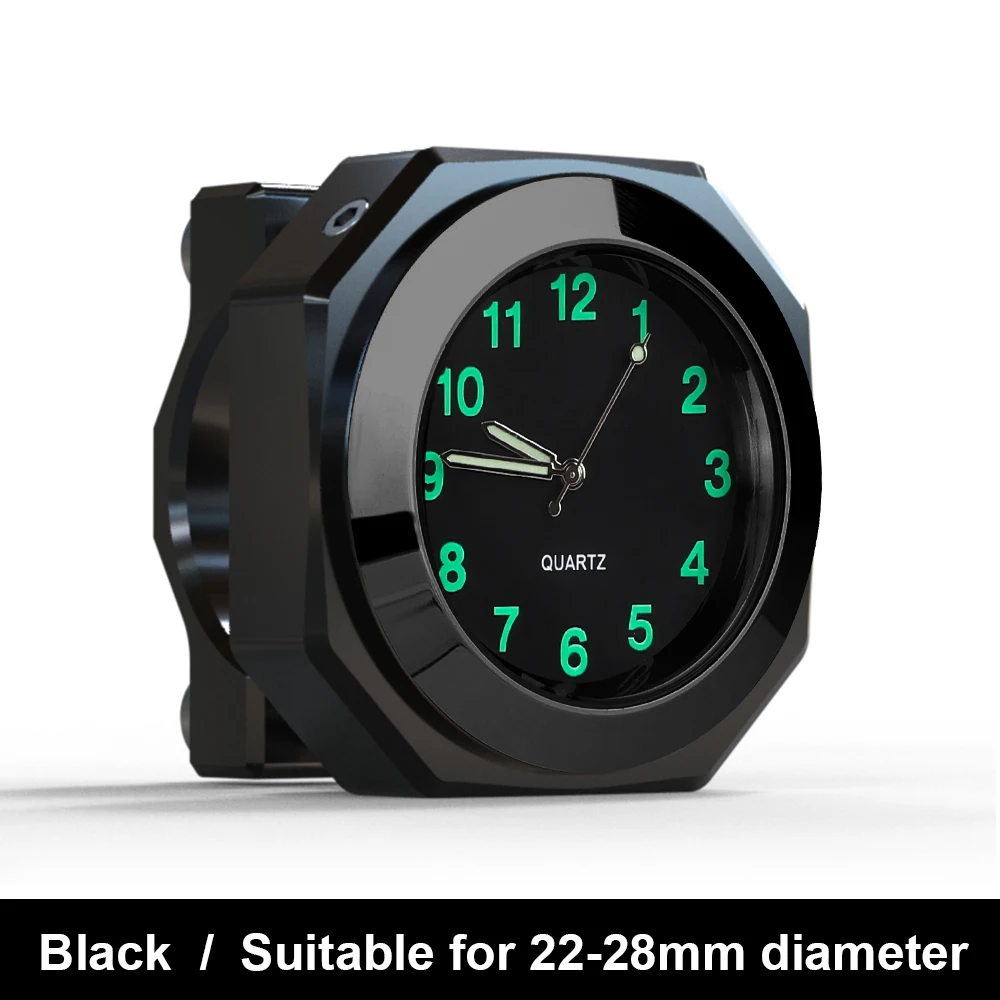 Universal 22-28mm Wasserdichte Motorrad Fahrrad Lenker Uhr Montieren Uhr Zeit Aluminium Uhr Mit Schnalle Hochwertige Chrom tisch