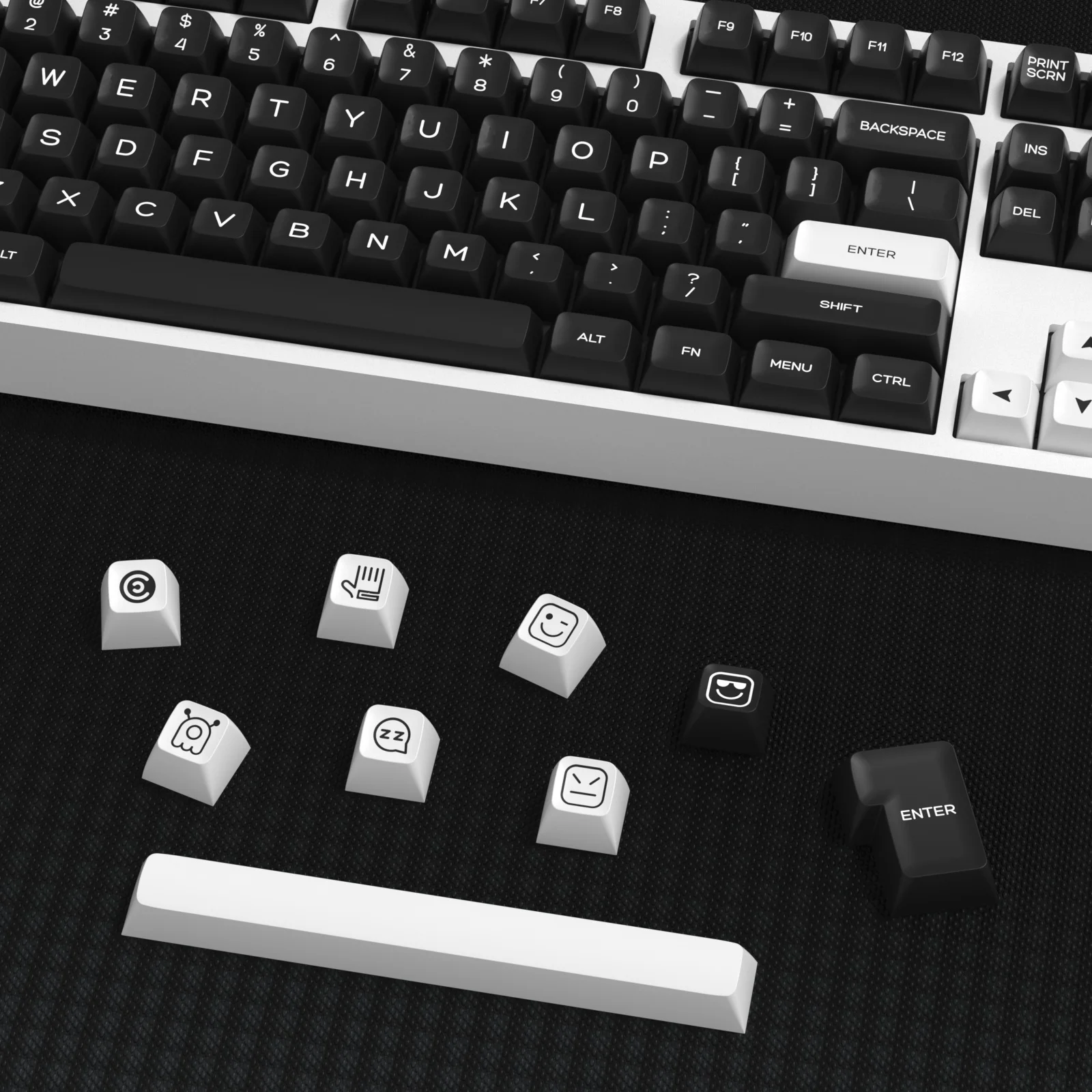 Imagem -04 - Kbdiy-teclas Mecânicas do Teclado Conjunto de 161 Teclas Perfil Pbt SA Gmk Wob Preto e Branco Double Shot Iso Personalizado K500