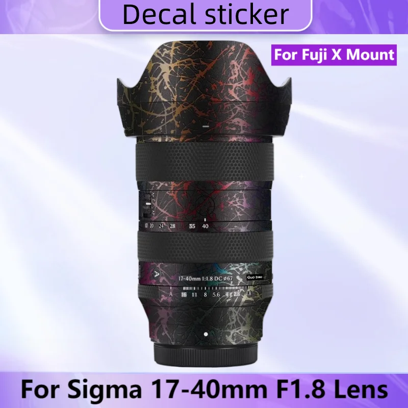 

Для Sigma 17-40 мм F1.8 (для крепления Fuji X) Кожа объектива для Sigma 17 40 Наклейка 1740 Обёрточная крышка объектива 17-40F1.8 Кожа объектива
