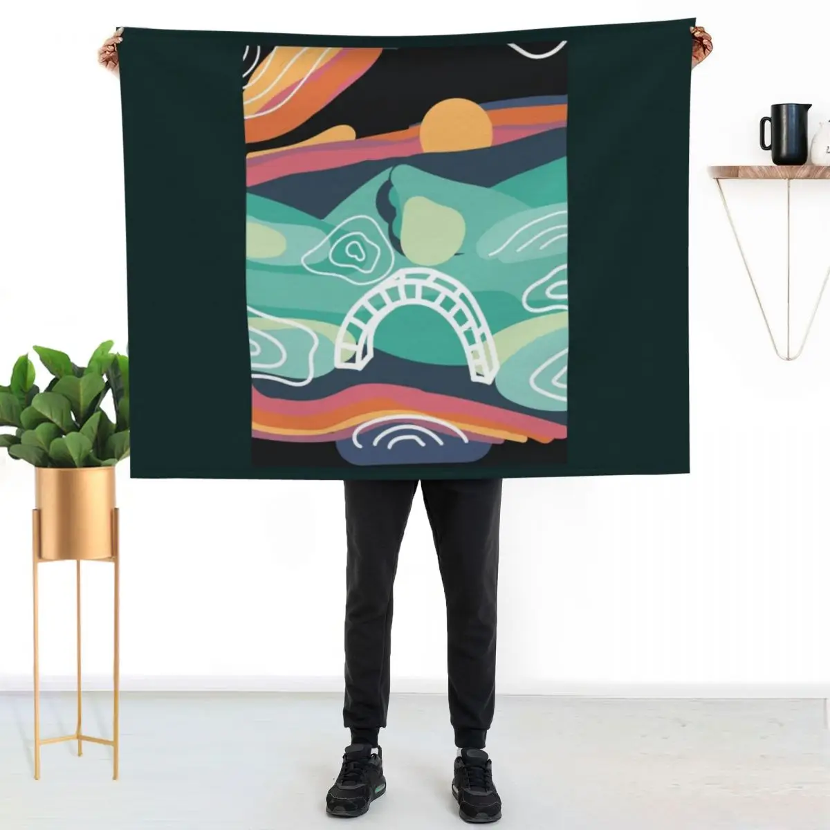 

Bonnaroo Arch Sunset Throw Blanket Faux Fur Soft Warm Blanket for Bed