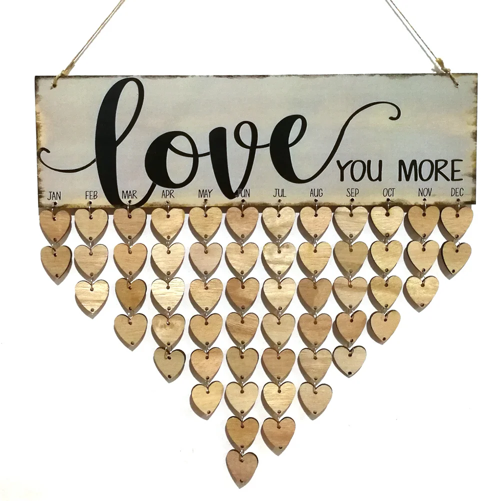 

50pcs Colorful Wooden Family Birthday Board 40X12Cm Love You More Wall Decoration Diy Hanging Plaque For Home Anniversary