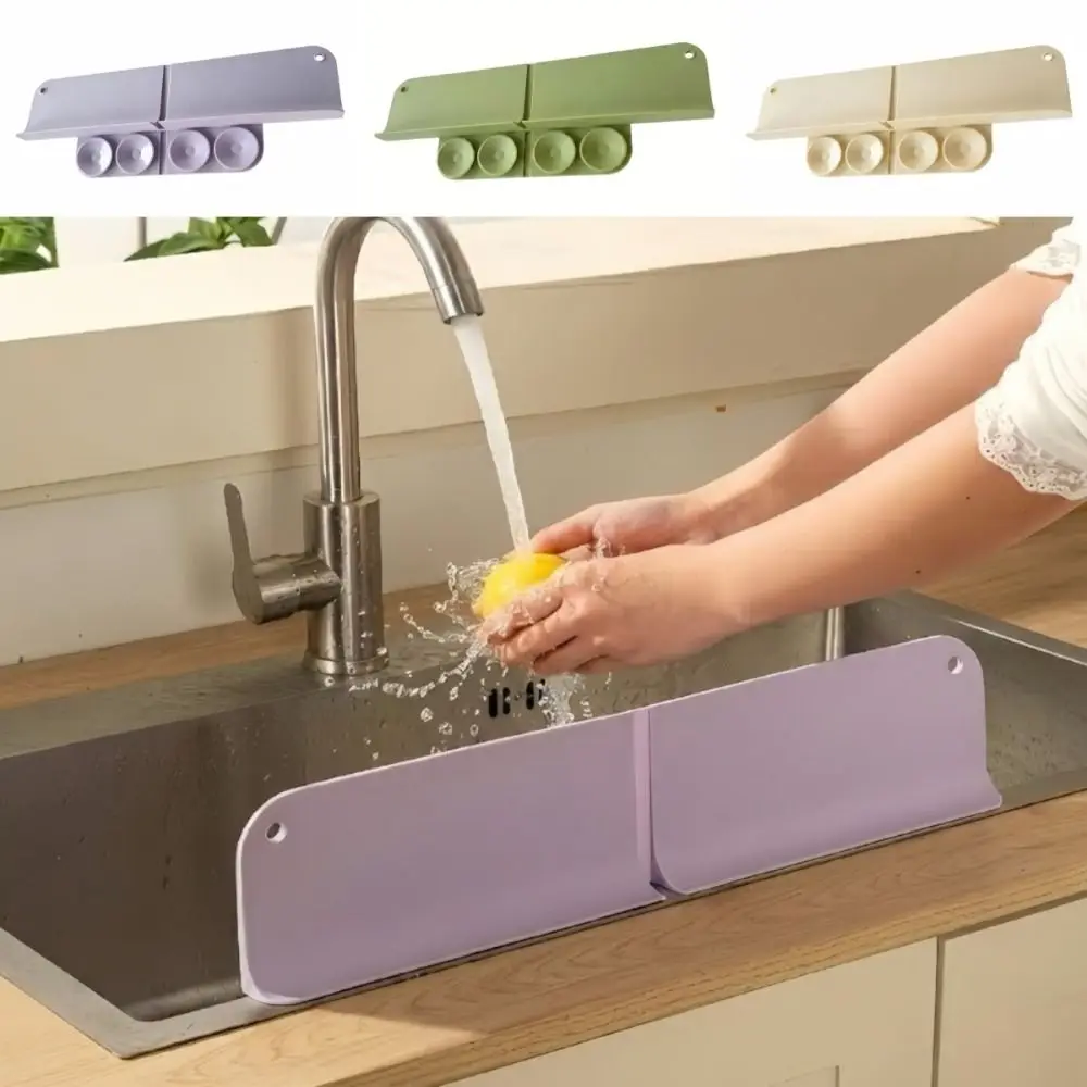 Silicone Kitchen Sink Splash Guard Anti-Splash Easy to Clean Water Splash Guard Waterproof Foldable Sink Splatter Screen