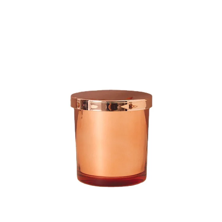 Candle Jars 240ml Golden Rose Glass Candle Cup Electroplated Aromatherapy Cup Empty Candle Jar Candle Container m