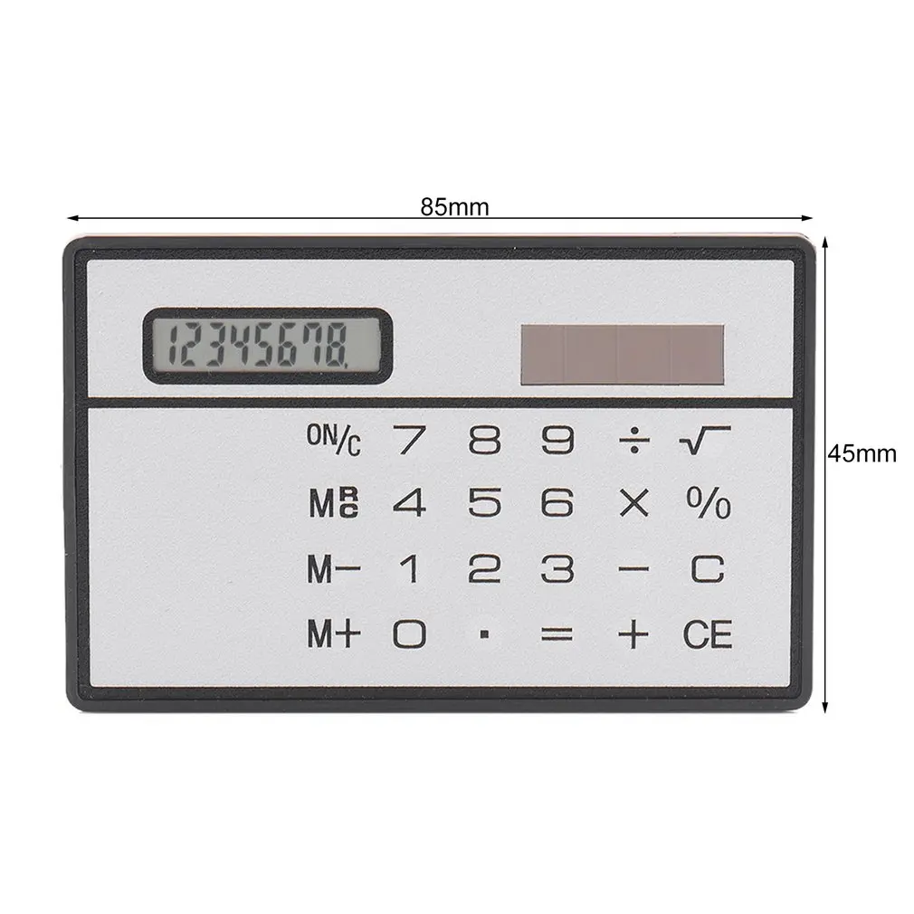 Calculadora portátil de energía Solar, dispositivo ultrafino de 8 dígitos con pantalla táctil, tamaño Mini para tarjeta de crédito, suministros escolares y de oficina