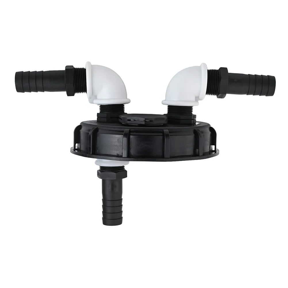 163mm IBC Cap Water Tank  Adapter Cap For Garden 2x 25mm Pipe Quick Connector Plastic Rainwater Filter Cover Tap Fittings