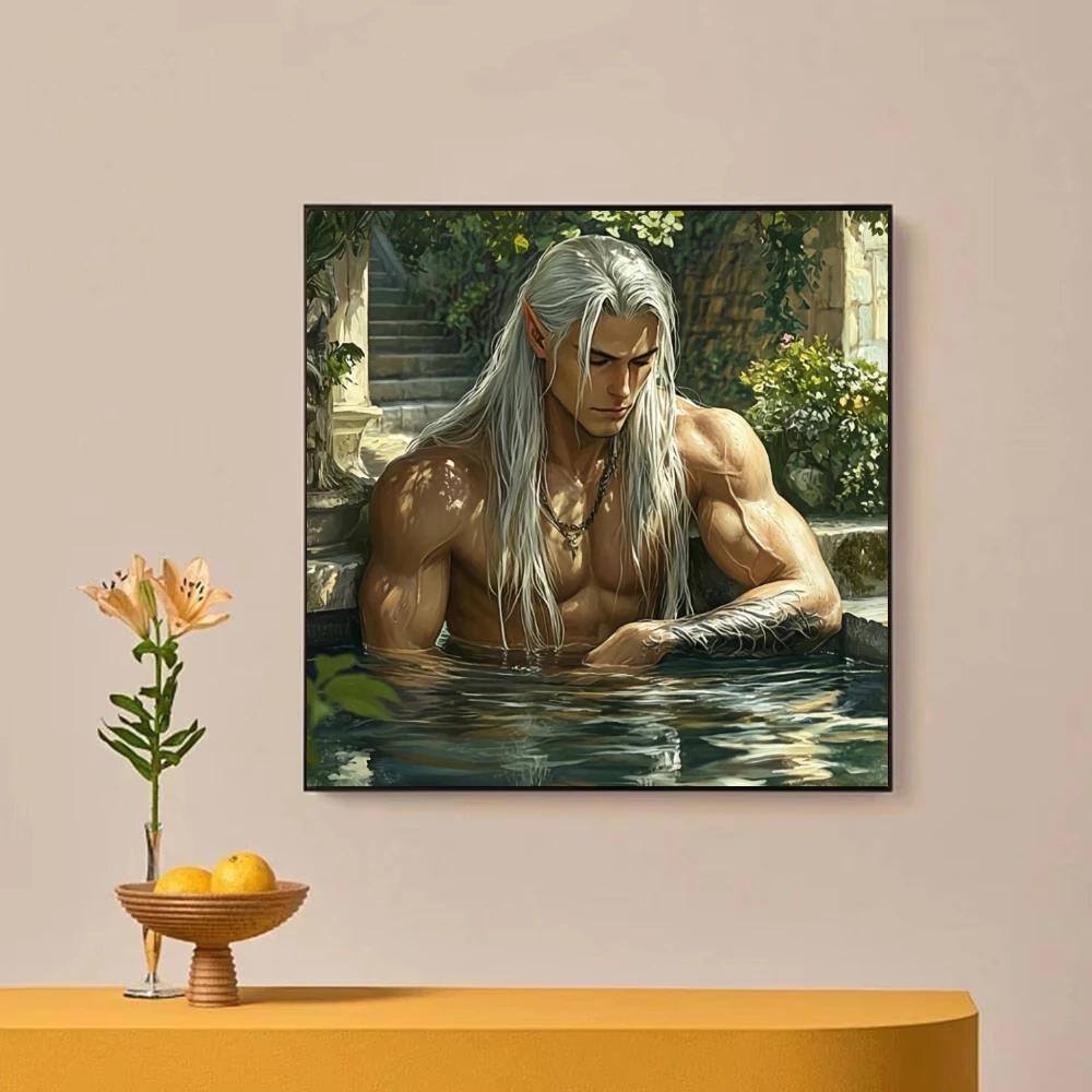 DIY Digital Painting Paint By Numbers Silver Hair Elf Male Handpainted Painting Art Picture Artcraft on Canvas Unique Gift