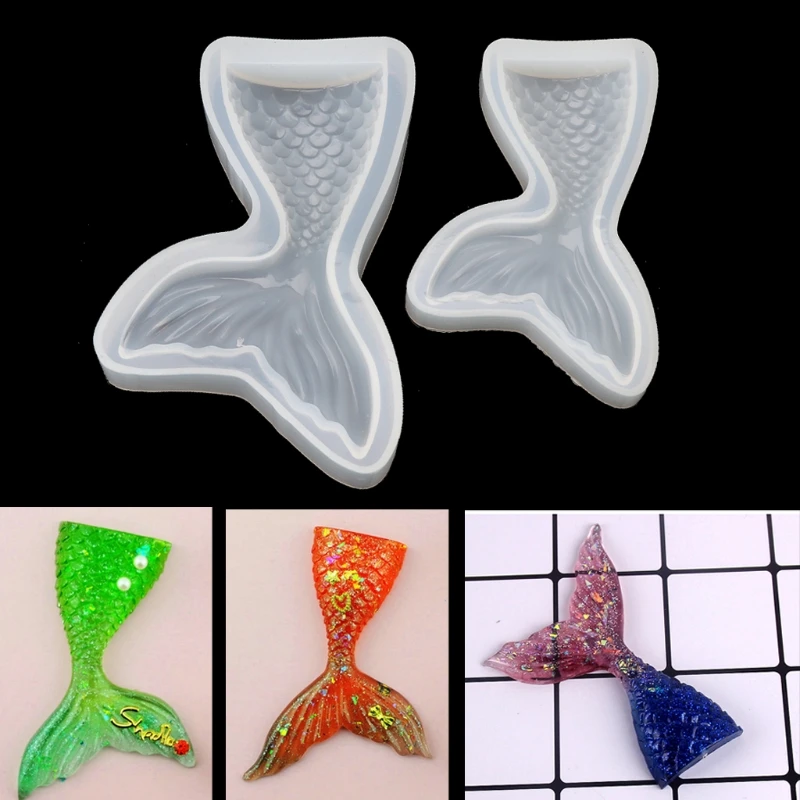 3D Mermaid Mold Fishtail Chocolate Candy Mold Tail Silicone Fondant Mold HXBA