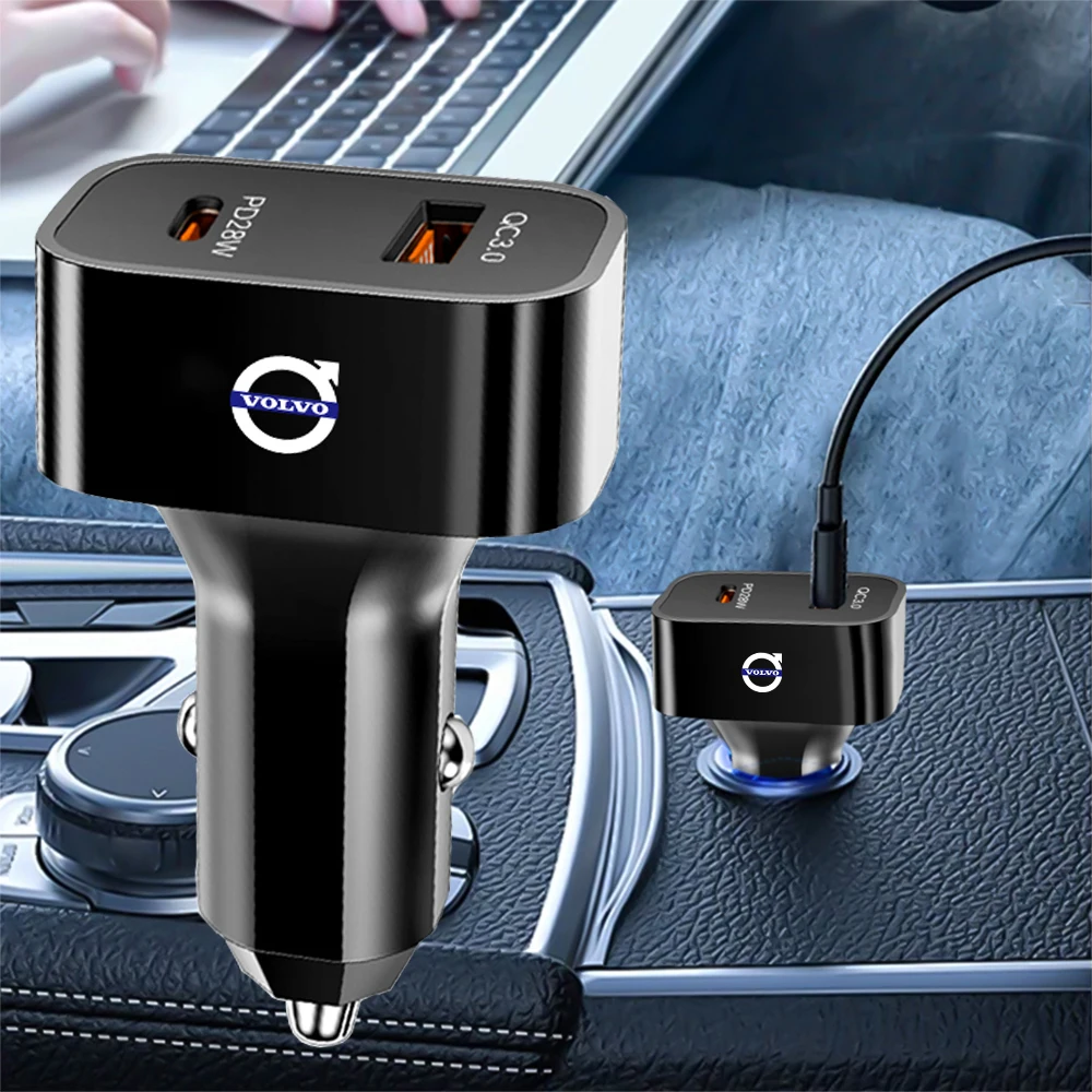 

PD 25W Автомобильное зарядное устройство Быстрая зарядка типа C QC Charge 3.0 QC PD 3.0 SCP USB Автомобильное зарядное устройство для Volvo V60 XC90 S60 V40 S80 V90 EX90 S90