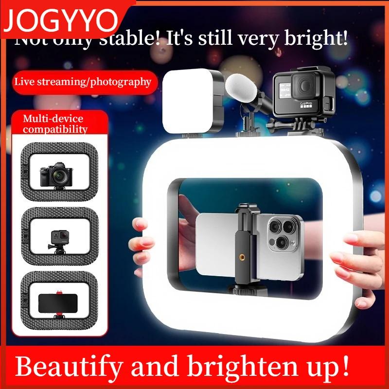 

Handheld LED Ring Light Rechargeable Portable Fill Light for Mobile Phone Live Broadcast Photography Desktop Rabbit Cage Selfie