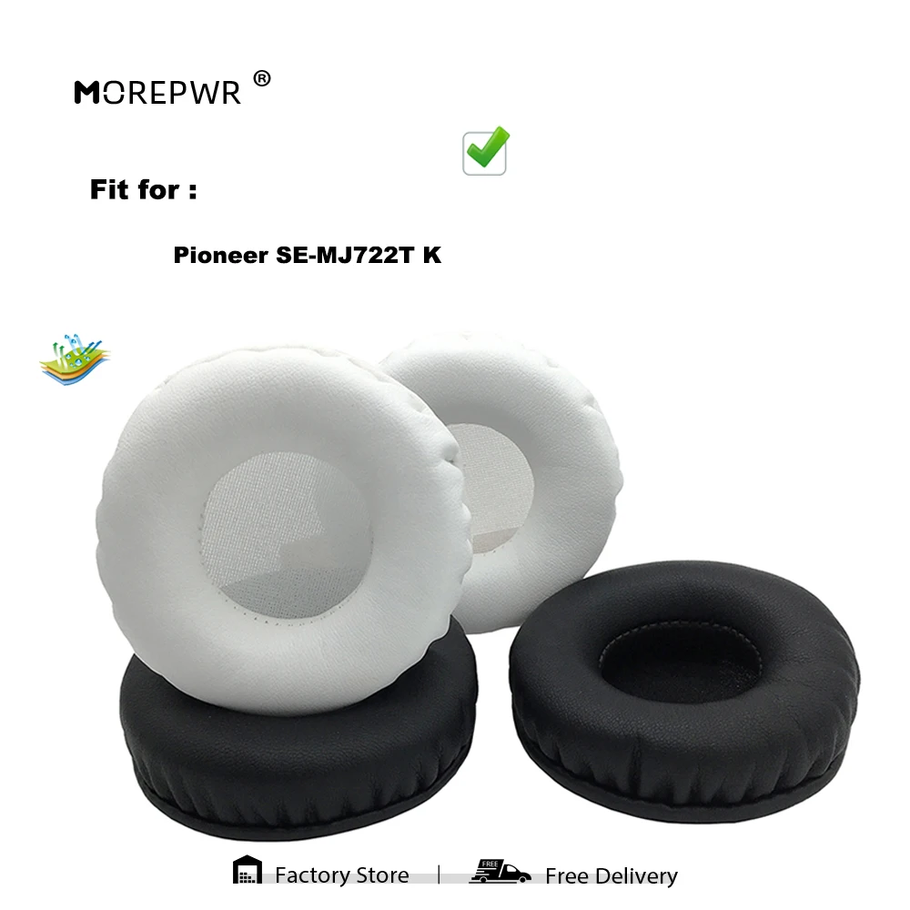 Morepwr New Upgrade Replacement Ear Pads for Pioneer SE-MJ722T K Headset Parts Leather Cushion Velvet Earmuff Sleeve Cover