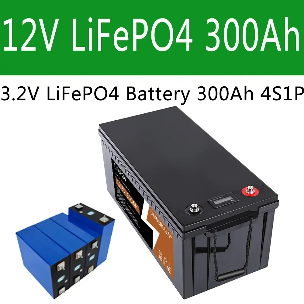 12V 300Ah LiFePO4 Battery Built-in BMS Lithium Iron Phosphate Cells For Replacing Most of Backup Power Home Energy Storage