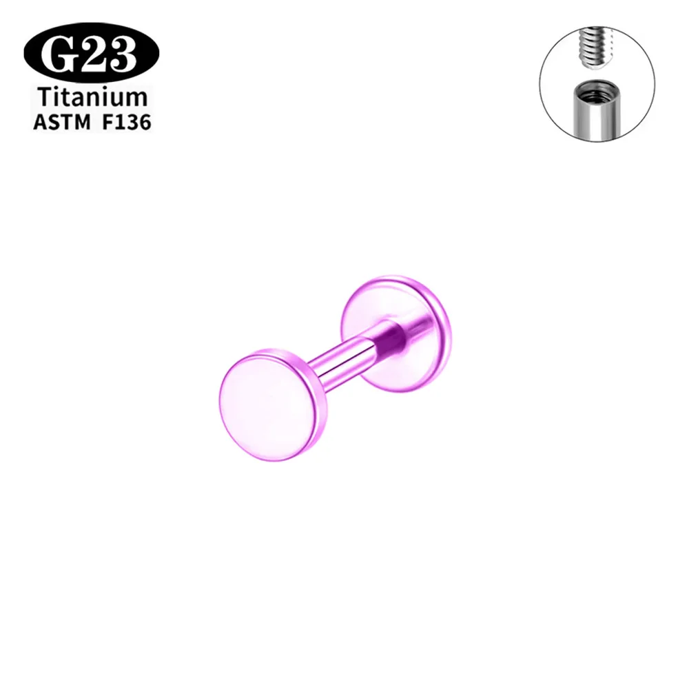 ASTM F136 Titan Innengewinde Lippenpiercing Nasenstecker Ohrringe Eloxierte Piercing-Körperschmuck Großhandel – Detail 7