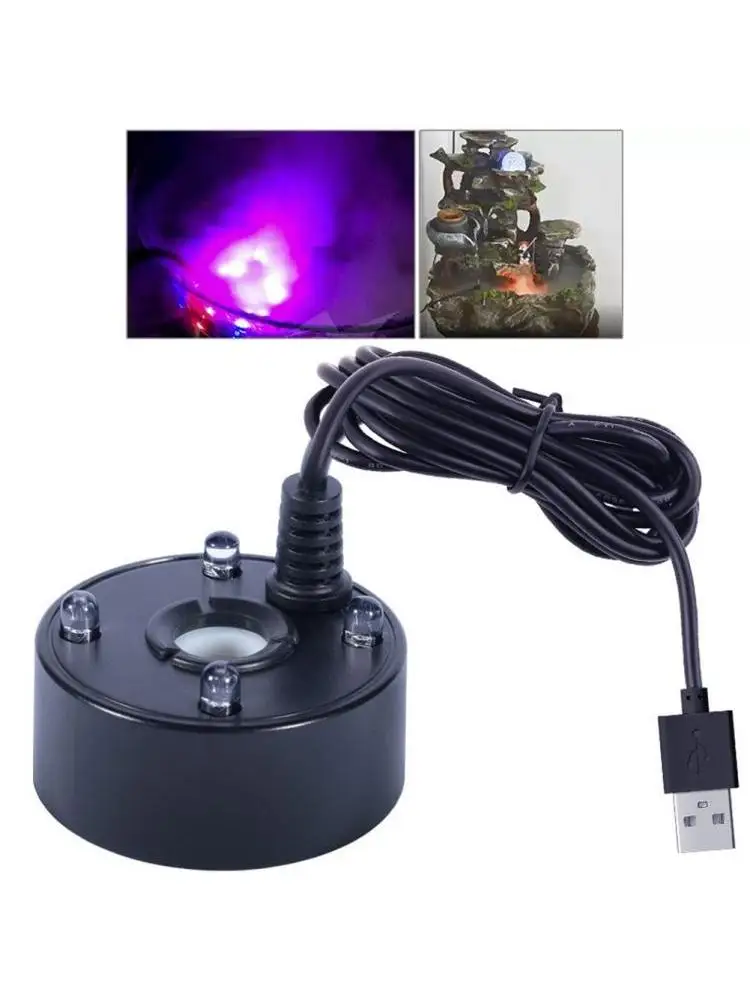 5V USB Mist Maker Fogger Met Fog Maker Machine LED Kleurrijke Lichten Kleine Rotstuin Water Aquarium Landschap Spray - afbeelding 2