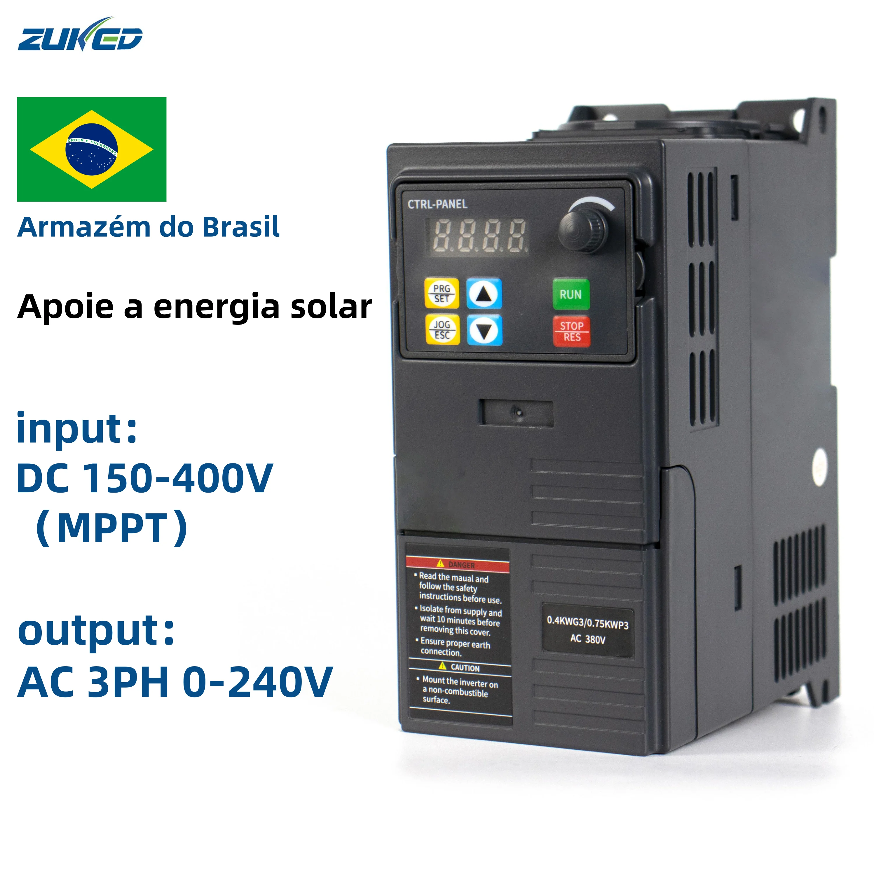 ZUKED VFD solar pump inverter Frequency Converter 220v  Solar input DC320V Motor Controller