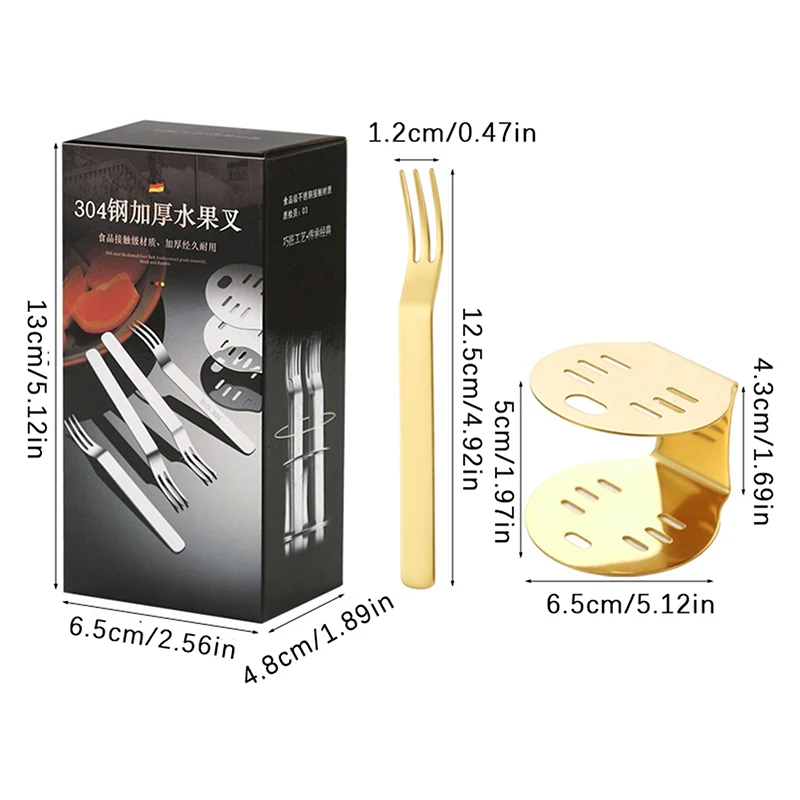 1/6Pcs Stainless Steel Fruit Forks Household Small Forks 6pcs Cake Dessert Forks Cute Mini Forks Set Kitchen Tableware