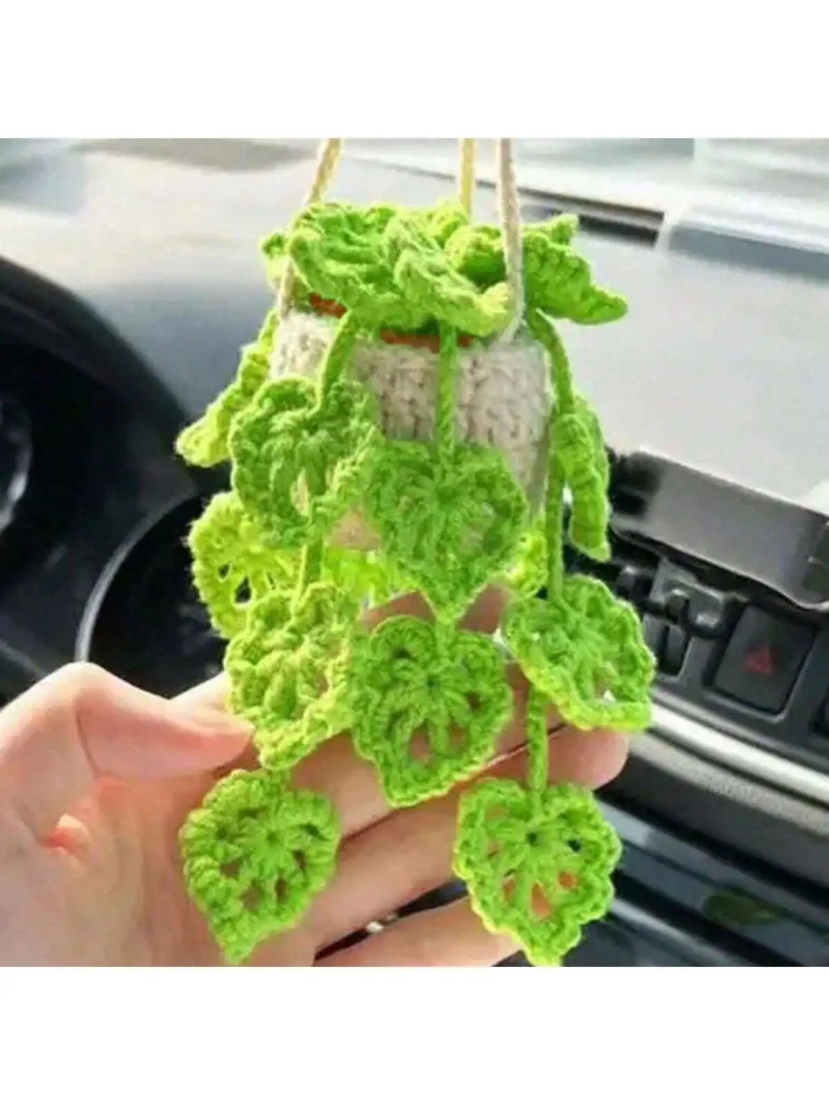 1 Stück Handgefertigte Häkel-Auto-Ornamente - Niedliche Gestrickte Rückspiegel-Dekoration, Kreative Stoff-Innenausstattung – Detail 5