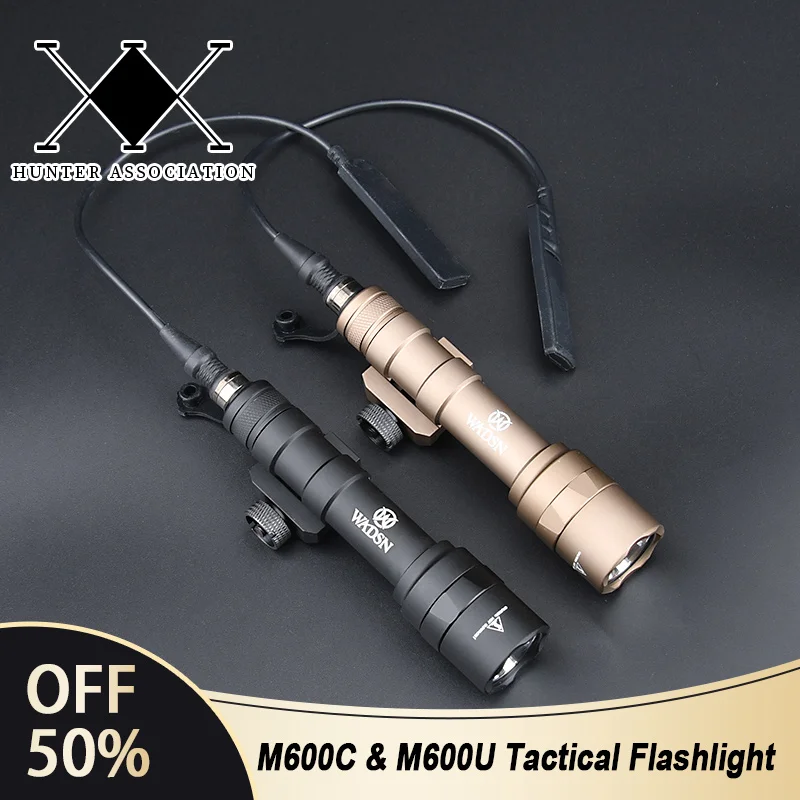 Surefir M600 M600C M600U M300 Wadsn Tactical Airsoft Powerful Flashlight Fit 20mm Rail Scout Rifle Weapon Hunting Gun LED Light