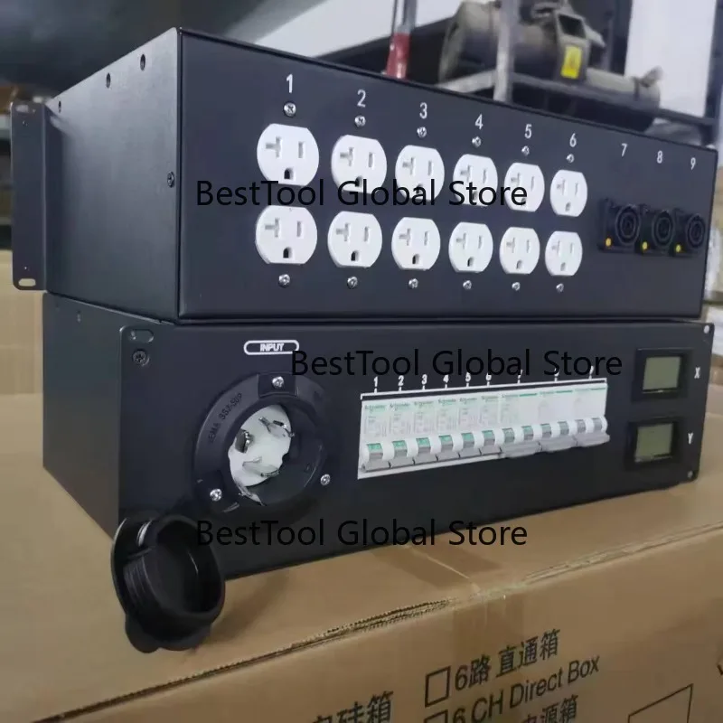 

Industrial 50A Twist Lock Inlet 220-240V Power Distro Panel Box Distribution Rack