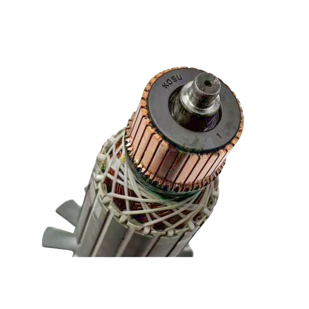 

1Pcs Ruiqi 7614NB Steel Machine Rotor 7 Tooth Copper Motor Replacement For Cutting Machine 355 Carbon Brushes Motor