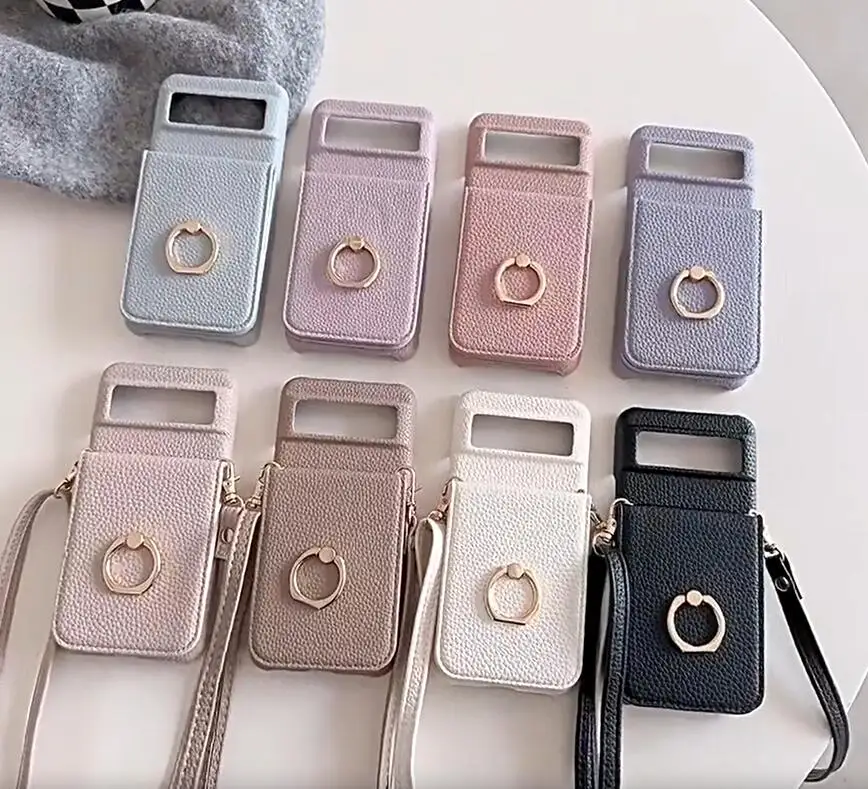 

Luxury Leather Crossbody Card Slot Wallet Case with Makeup Mirror Ring Stand for Google Pixel 9/10A/10 pro XL/8A/8Pro/7/7Pro/6A