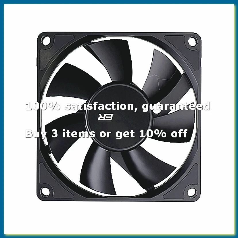 Ventilateur de boîtier d'ordinateur 80 mm 4 broches PWM, ventilateur de refroidissement ultra-fin à haut débit d'air 1200-3000 tr/min, ventilateur à roulement FDB en cascade