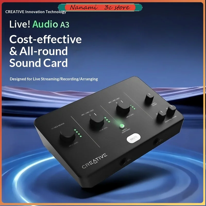 

Live! Audio A3 Live External Sound Card Aluminum Alloy Body Professional Recording Musical Instrument Dubbing and Arrangement