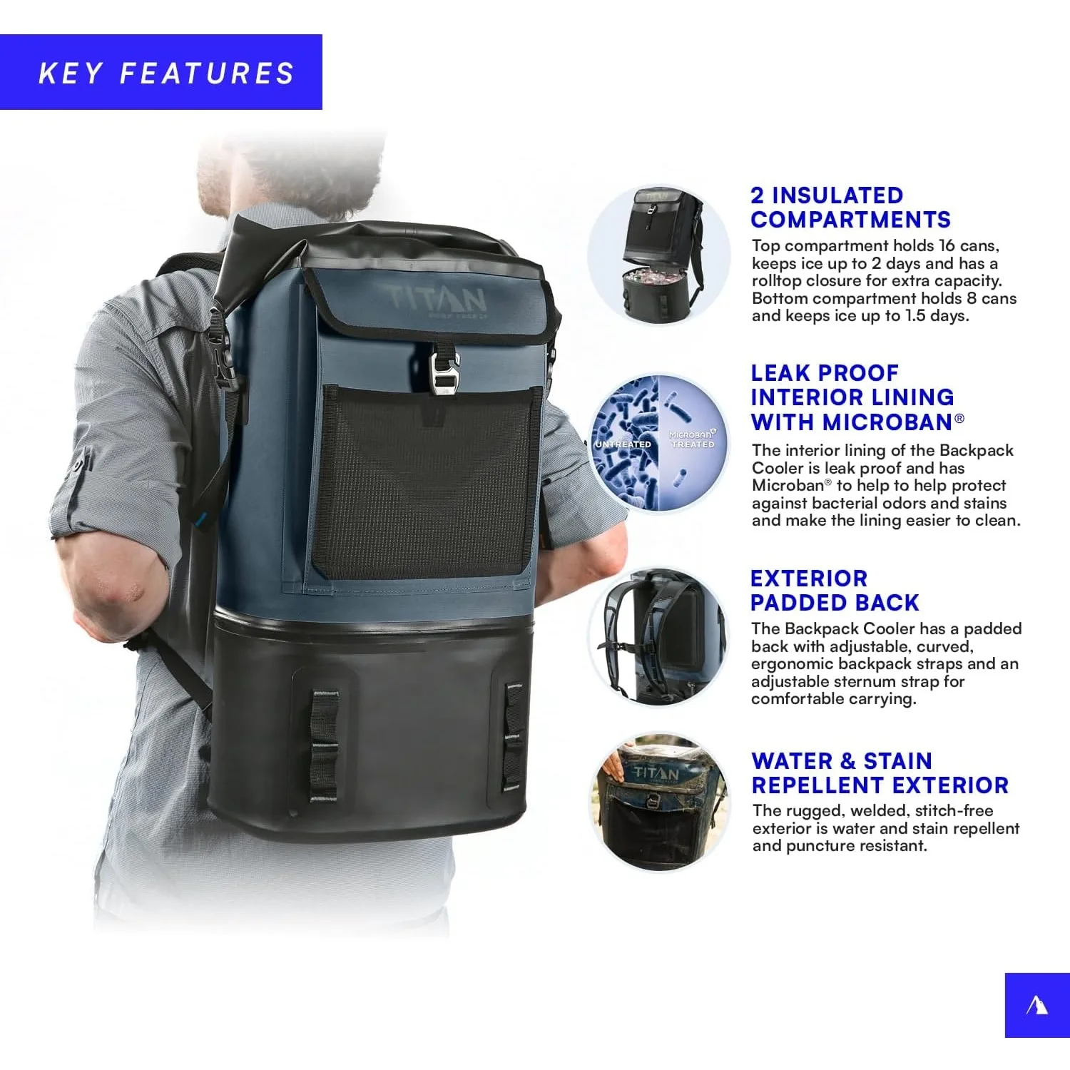 Deep Freeze Welded Coolers and Welded Backpacks Leak Proof, Microban Protection, and Multi-Day Ice Retention