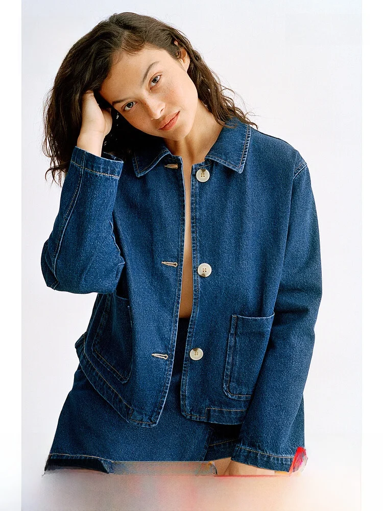 

Женский джет H&M, новинка осени 202, тканевый джет в клетку с воротником 27320 или верхняя одежда для женщин премиум-класса