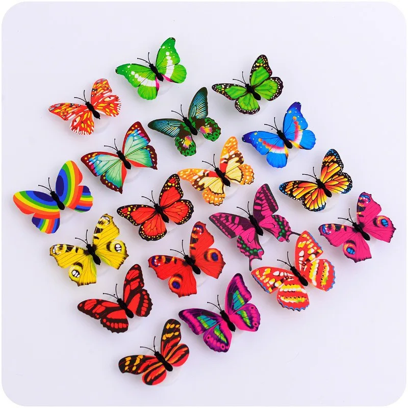 3D Butterfly Night Light Creative Toy Colorful Lighting Luminous Butterfly Night Light Paste Led Decorative Wall Lamp Play Decor