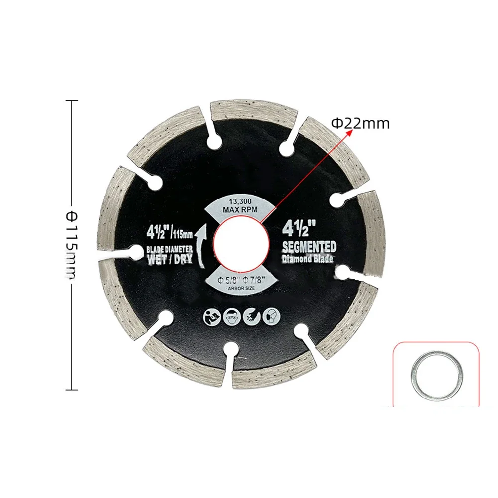 Disco da taglio in pietra con lama diamantata da 115mm per smerigliatrice angolare lame per utensili da taglio in granito di marmo accessori per utensili elettrici