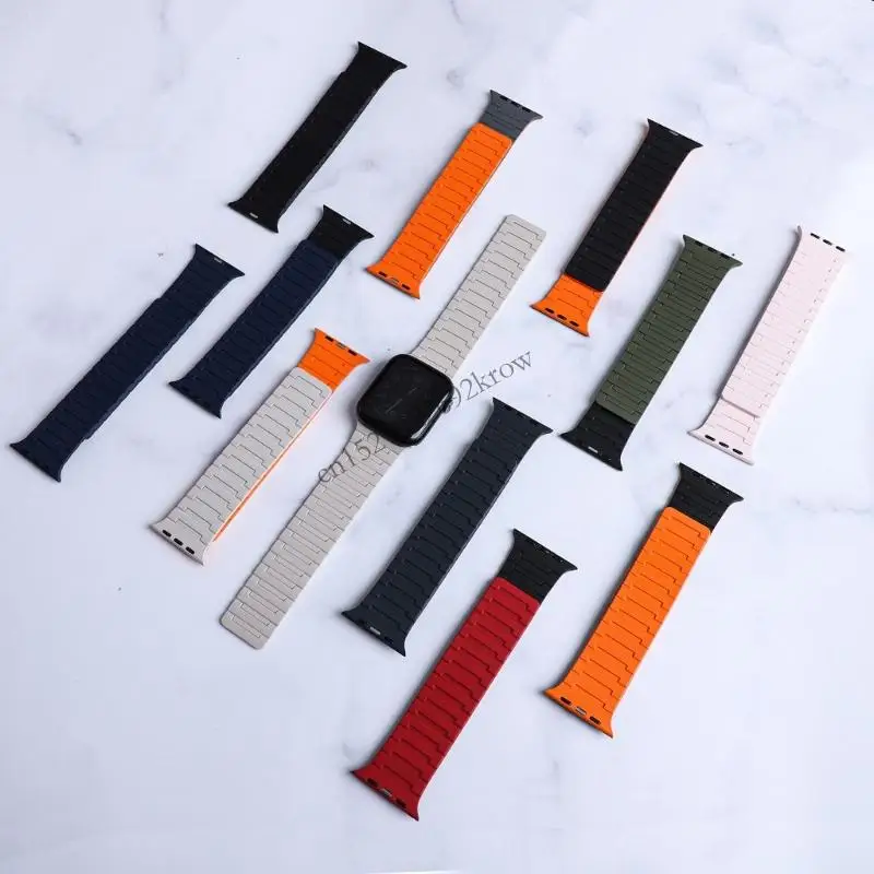 Upgrades Silicone Watch Band Featuring Easy On Designs Strong Sweatproof Band for Smartwatches