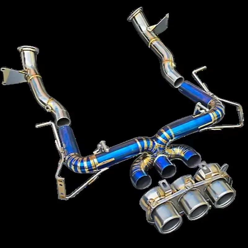 Titanium Smooth Pipe Design Mid Rear Section Exhaust System Upgrade for Ferrari 458 Spider Speciale 4.5L V8 Natural Aspirated