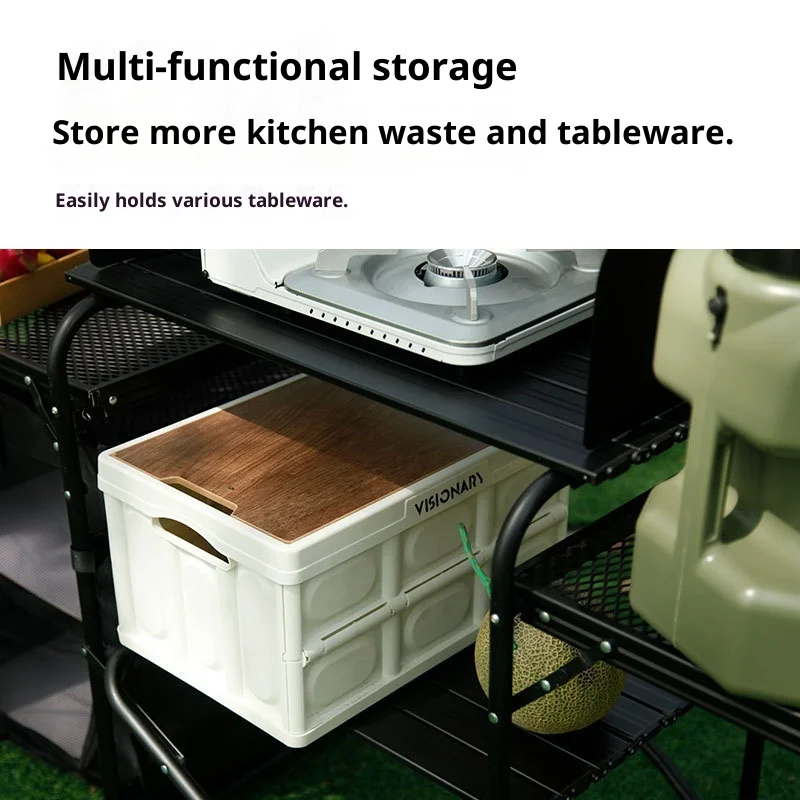 في الهواء الطلق المحمول خفيفة الوزن الألومنيوم للطي IGT طاولة التخييم المحمولة محطة المطبخ حفلة الطعام خزانة Shinetrip #3