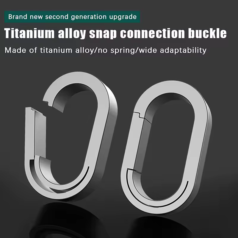 LLavero de titanio de lujo, llavero Quickdraw de titanio para hombres y mujeres, soporte para llaveros de coche, mosquetón ligero, accesorios