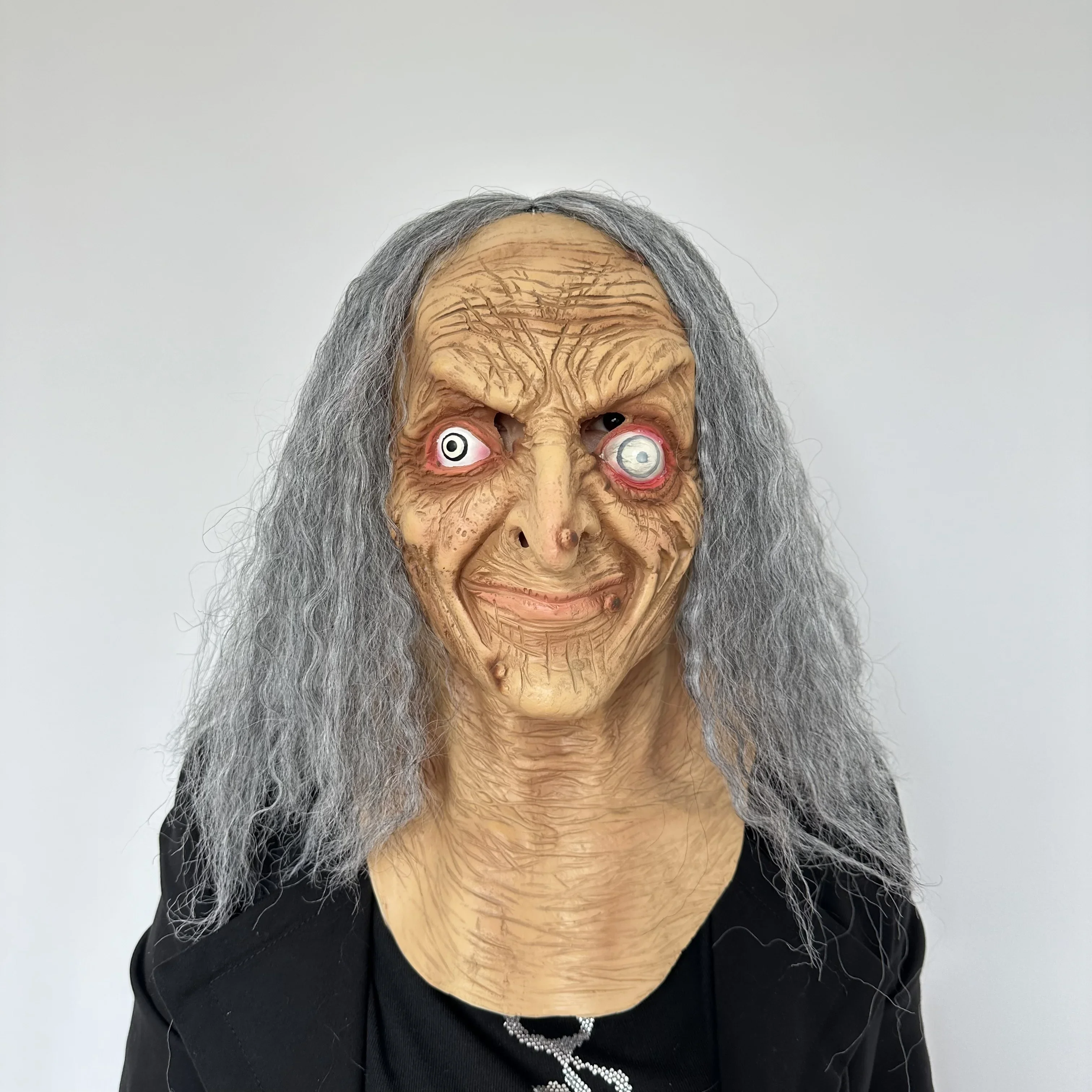 1PC Witch Demon Latex Realistic Scary Mask, Halloween Creepy Horror Ghost Devil Zombie Cosplay Costume Mask Party Props