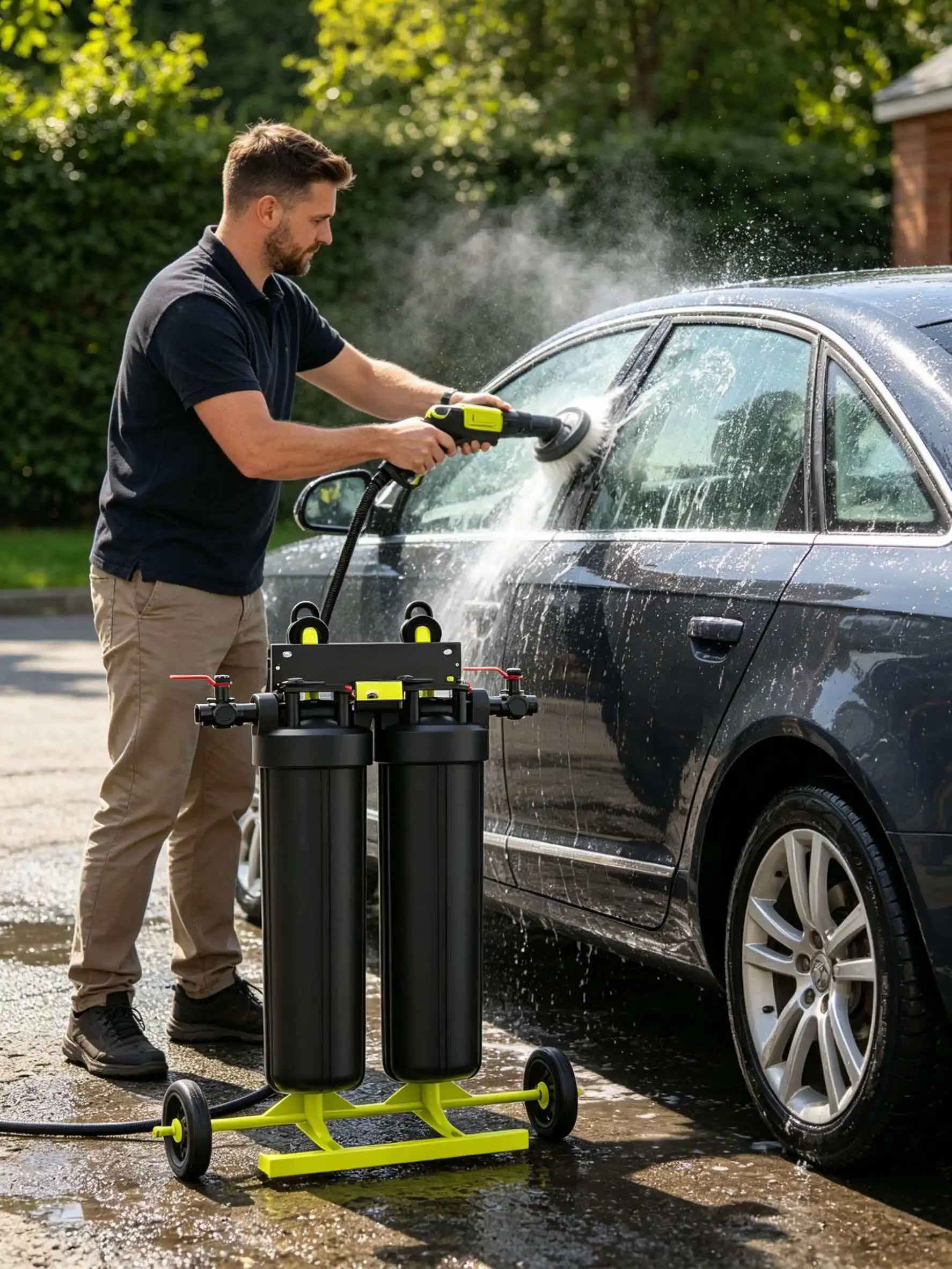 Portable Resin Filter Deionized Water System For Car Wash And Car Care Equipment (22kg)