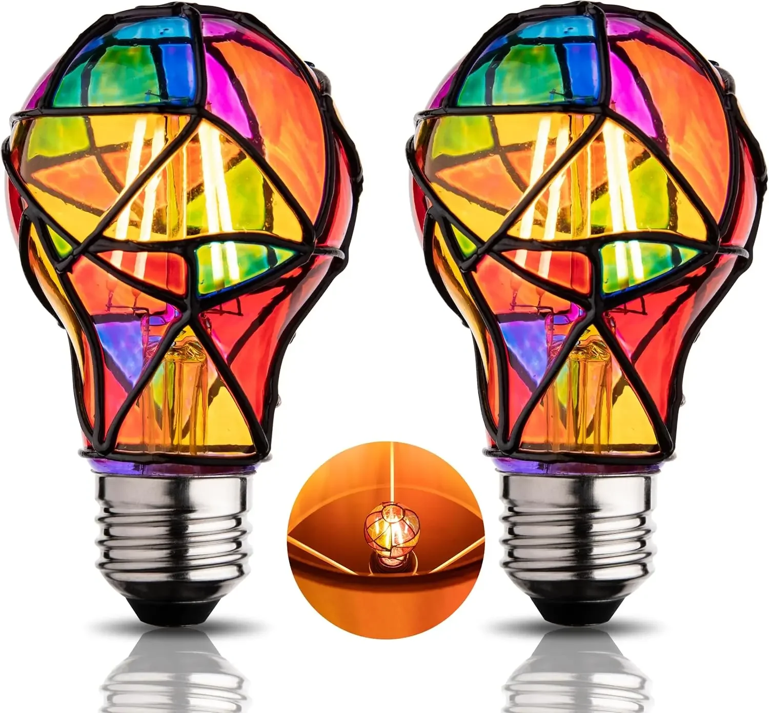 Rainbow Painted LED Bulb, 4W 120V, Colorful Light for Romantic Indoor Ambiance