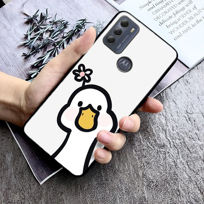 

Cartoon Duck Case For Motorola Moto G Stylus 5G G Play G35 G45 G54 G24 G86 G04S E13 E14 E32 E32S