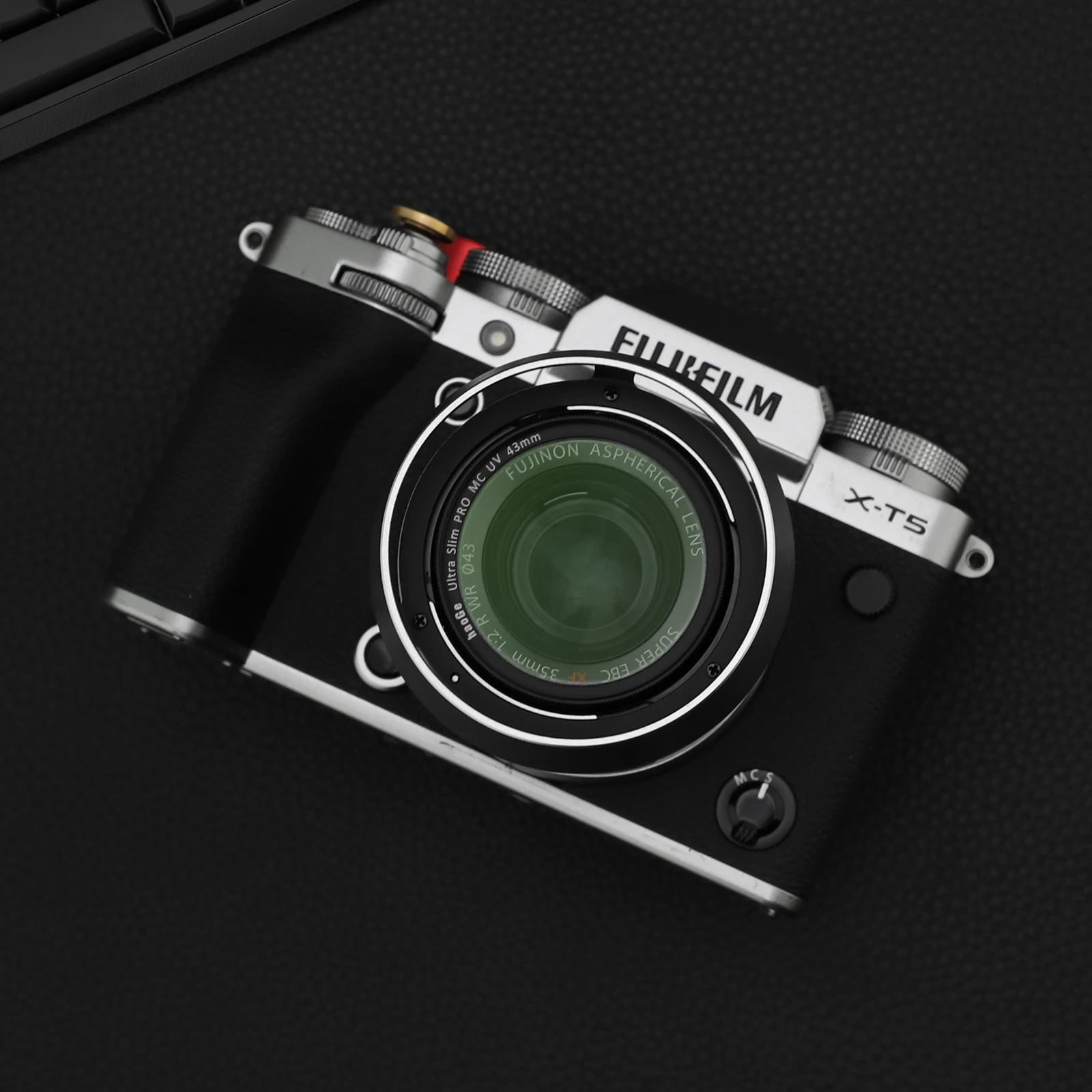 Haoge capa com lente de metal redonda para fujifilm xf 35mm 23mm f/2 r wr prata