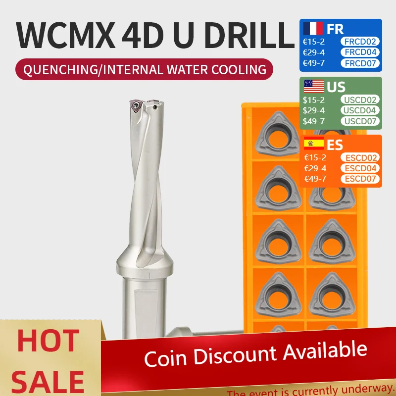 

1 шт. U сверло WC с индексируемым 4D сверлом C20 C25 C20-4D15-63WC03 WC05 WC04 WC06 WC08 CNC 13 мм-40 мм сверление высокого качества