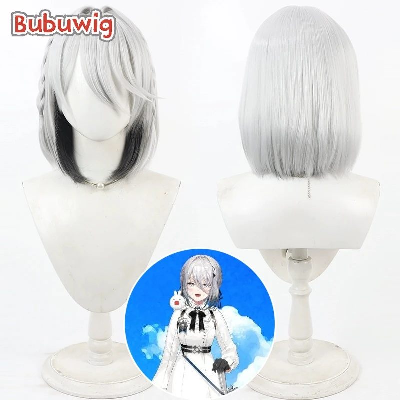 

Bubuwig Synthetic Hair Sophia Valentine Cosplay Wigs Virtual YouTuber 30cm Short Silver White Mixed Gray Cos Wig Heat Resistant