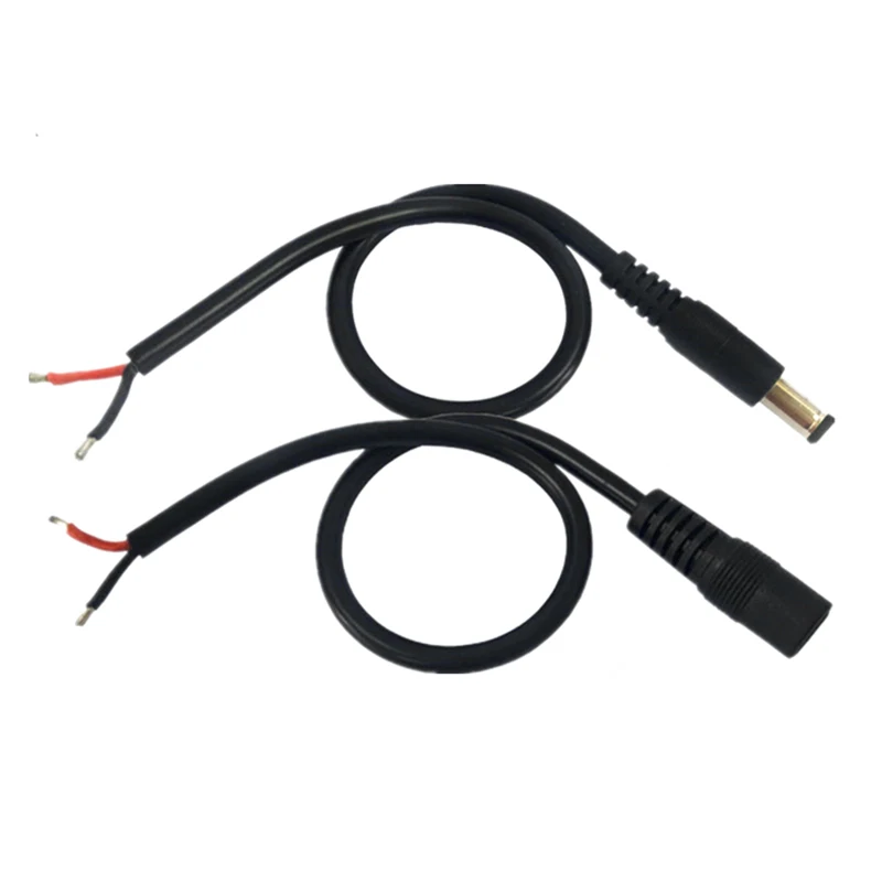 1pcs 5.5x2.1 Plug DC Male Female Cable Wire Connector For 3528 5050 LED Strip Light Circuit Board 12V10A 5.5*2.1 mm 30cm
