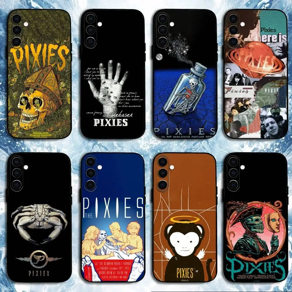 Casing Ponsel P-Pixies D-Doolittle untuk Samsung Galaxy A73,A72,A71,A70,A53,A52,A51,Lainnya Cangkang Hitam Lembut