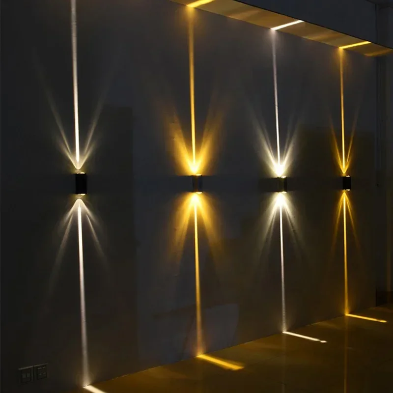 Silver Aluminum COB Outdoor Light 6W Outdoor Lighting Outdoor Waterproof IP65 Wall Lamp Porch Light Up and Down Wall Sconces